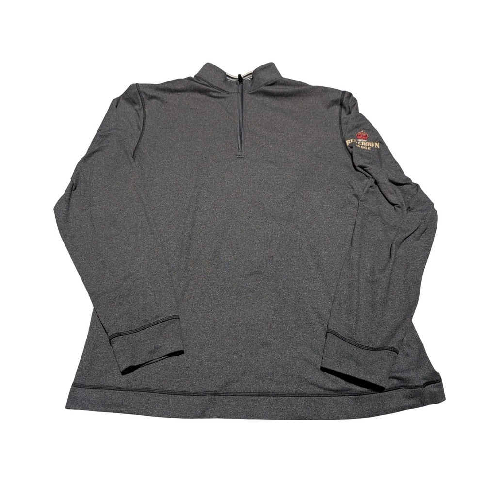 Cutter & Buck Mens CB DryTec Quarter Zip Pullover Grey Red Crown Lodge Logo L